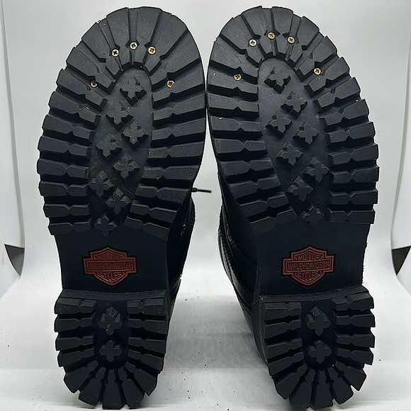 Harley-Davidson Sexy Black Leather Lace Up Moto Boots Shoes **Size 7** 🔥🔥 - Picture 9 of 11